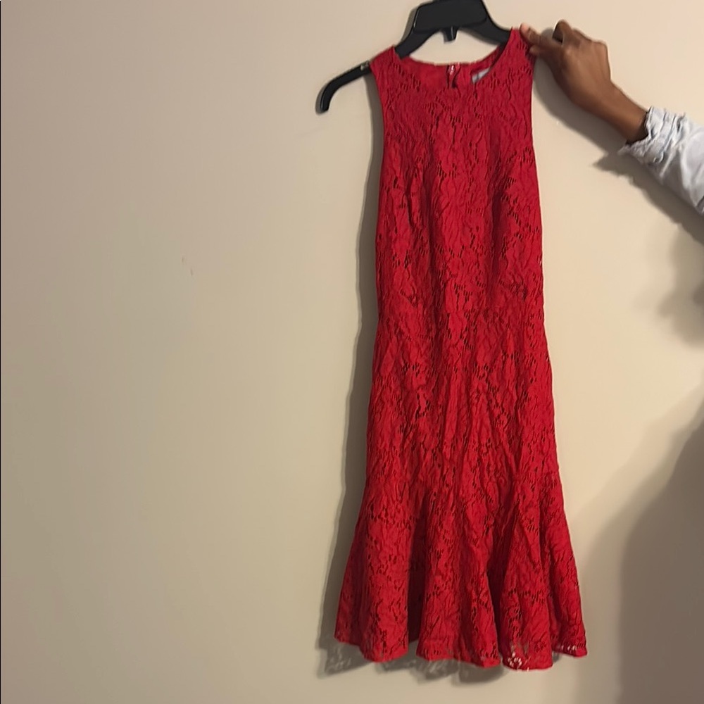 H&M Red Sheath Halter Midi Dress